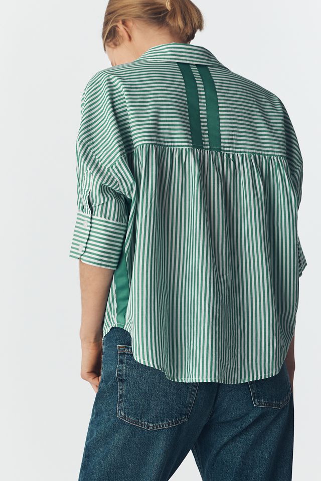Mabel Boxy Oxford Embroidered Shirt by Maeve | Anthropologie