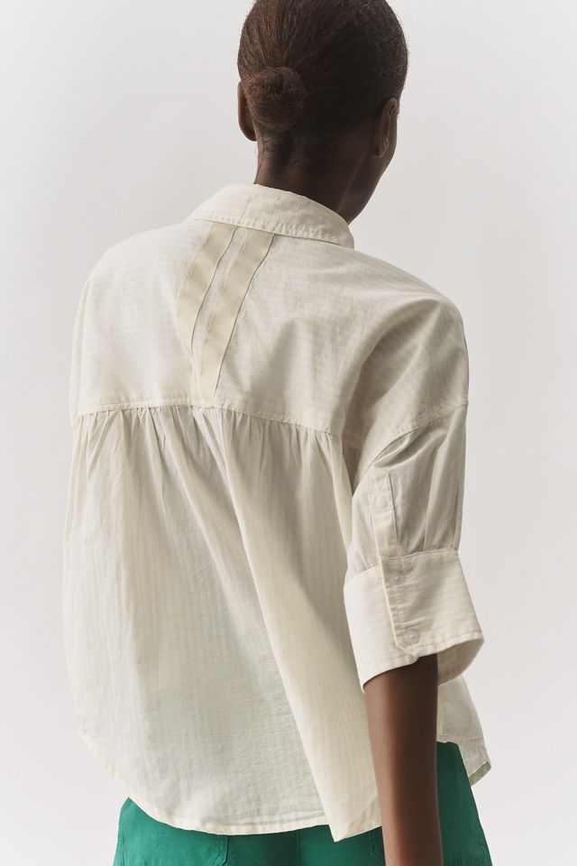 Maeve Mabel Boxy Oxford Embroidered Shirt #2
