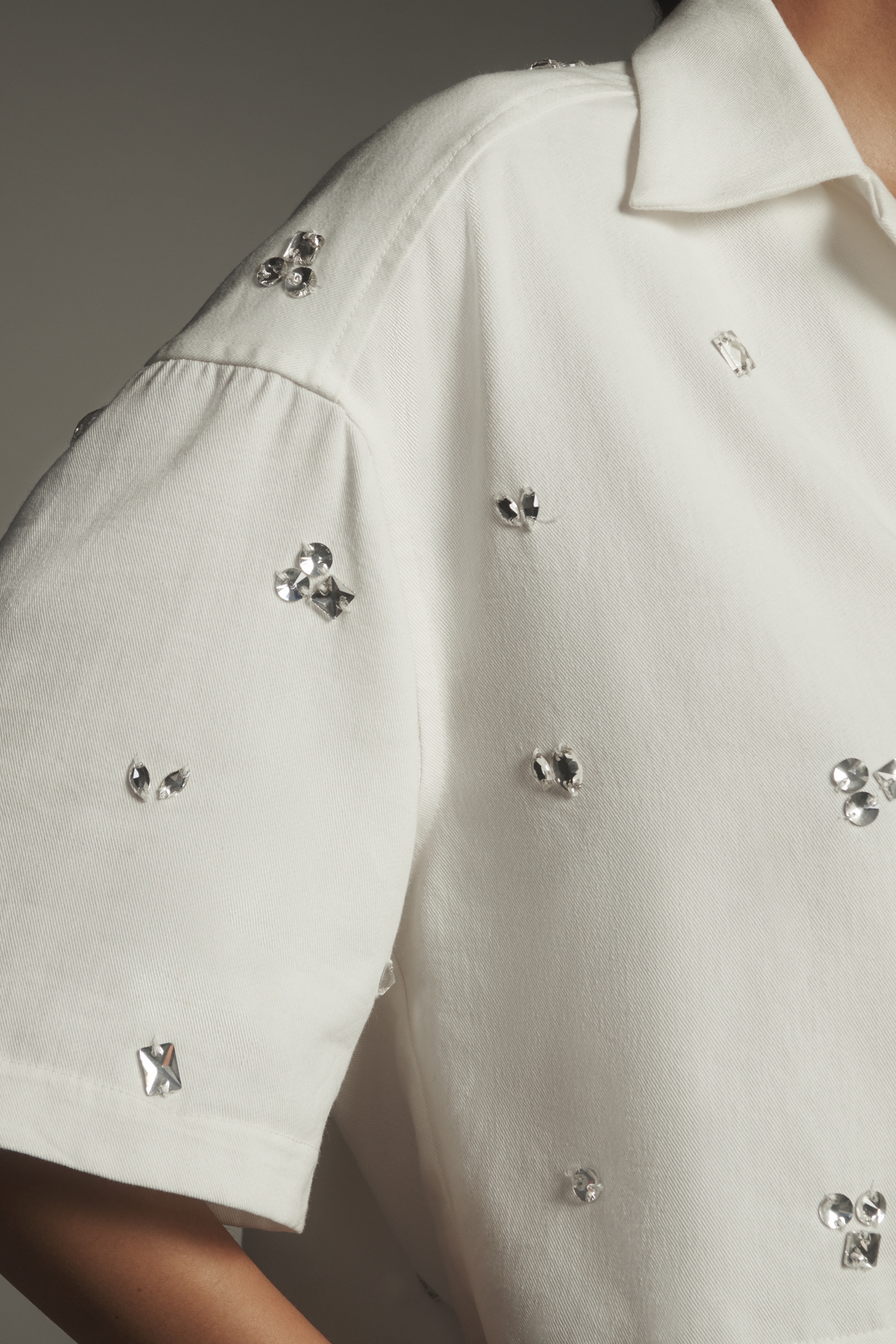 Maeve Crystal-Embellished Buttondown Shirt