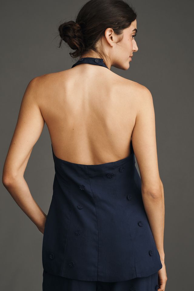 Maeve Linen Blend Halter Vest #1
