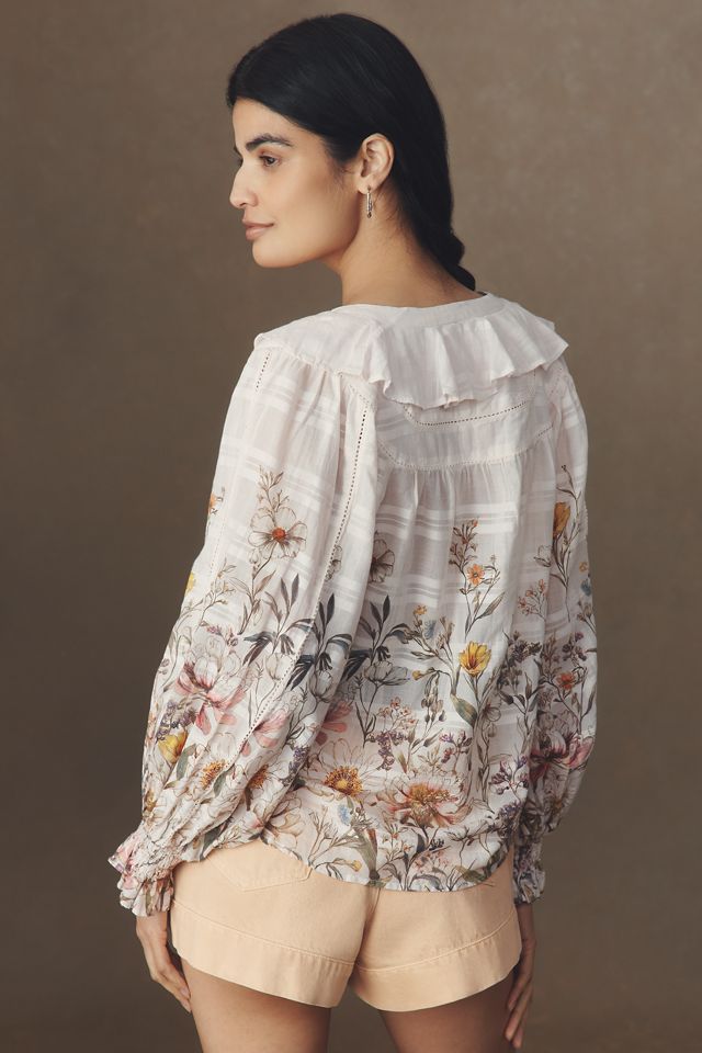 By Anthropologie Long-Sleeve Front Blouse