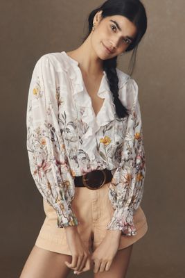 By Anthropologie Long-Sleeve Front Blouse