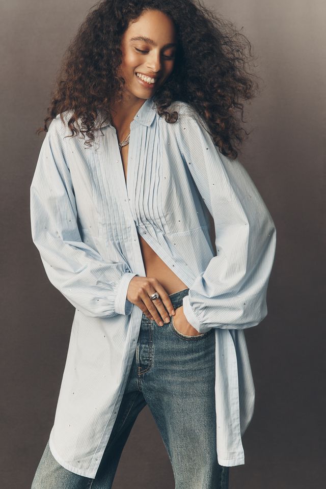 By Anthropologie Longline Buttondown Shirt #3