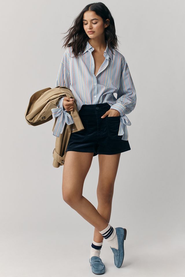 Maeve Buttondown Bow-Cuff Shirt #1