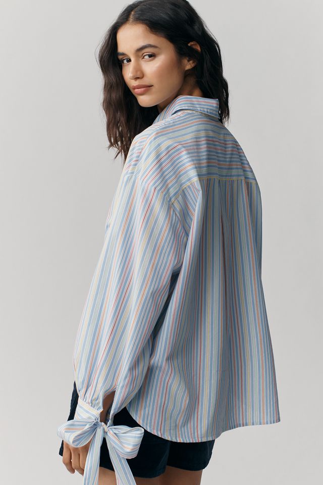 Maeve Buttondown Bow-Cuff Shirt #2