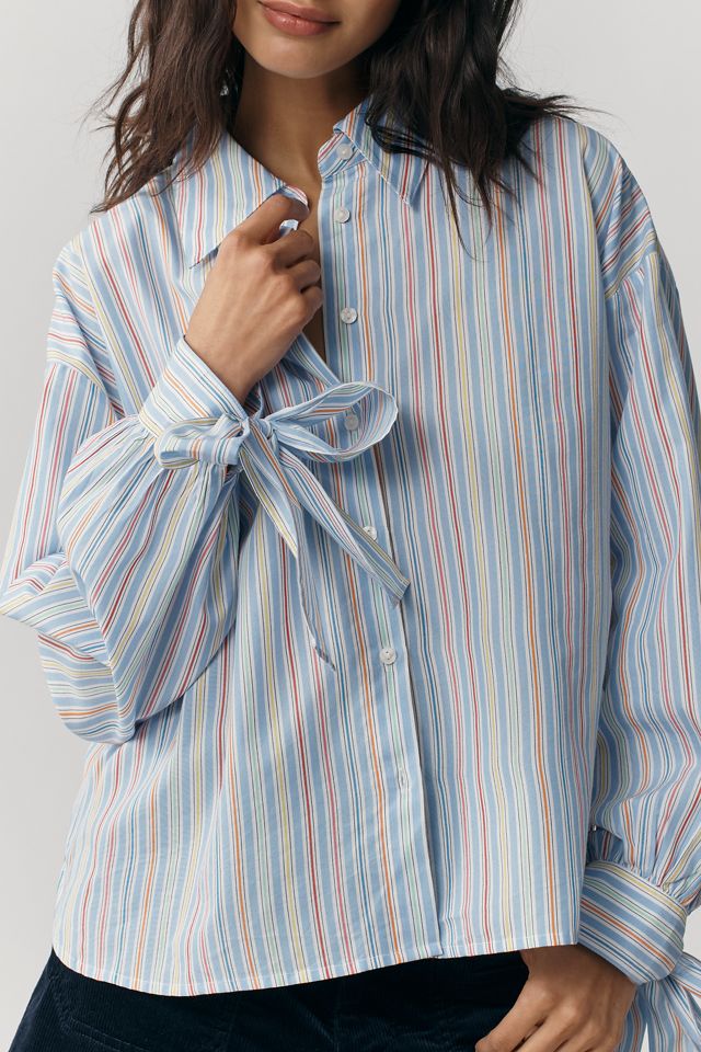Maeve Buttondown Bow-Cuff Shirt #3