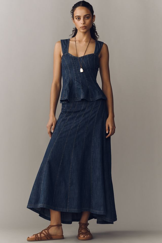 By Anthropologie Sleeveless Denim Peplum Top | Anthropologie