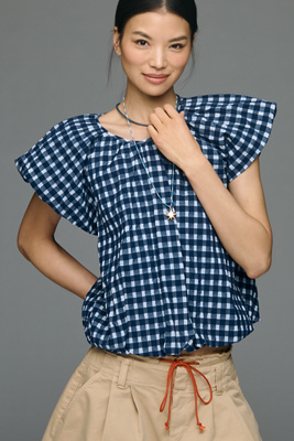 Maeve Textured Puff Sleeve Top