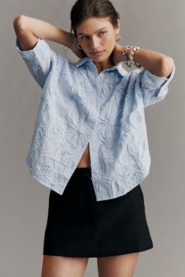 Mare Mare Lace Inset Long-Sleeve Blouse | Anthropologie UK