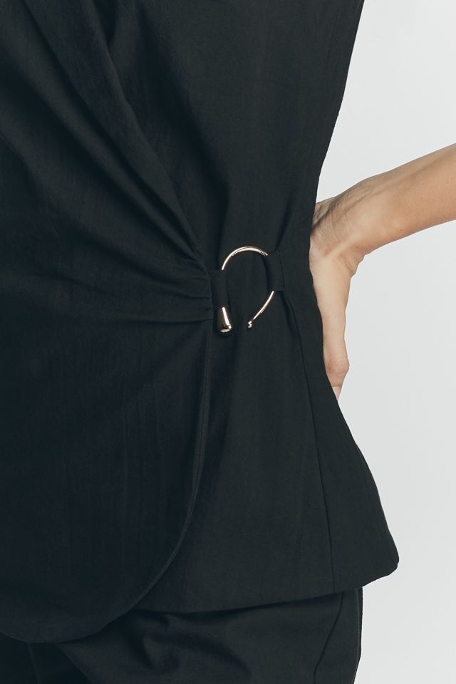 Maeve Short-Sleeve V-Neck Wrap Top #1