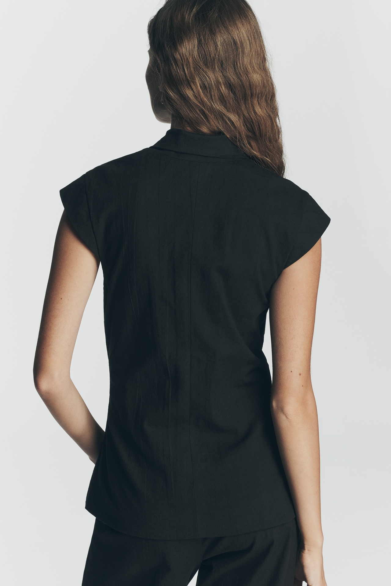 Maeve Short-Sleeve V-Neck Wrap Top