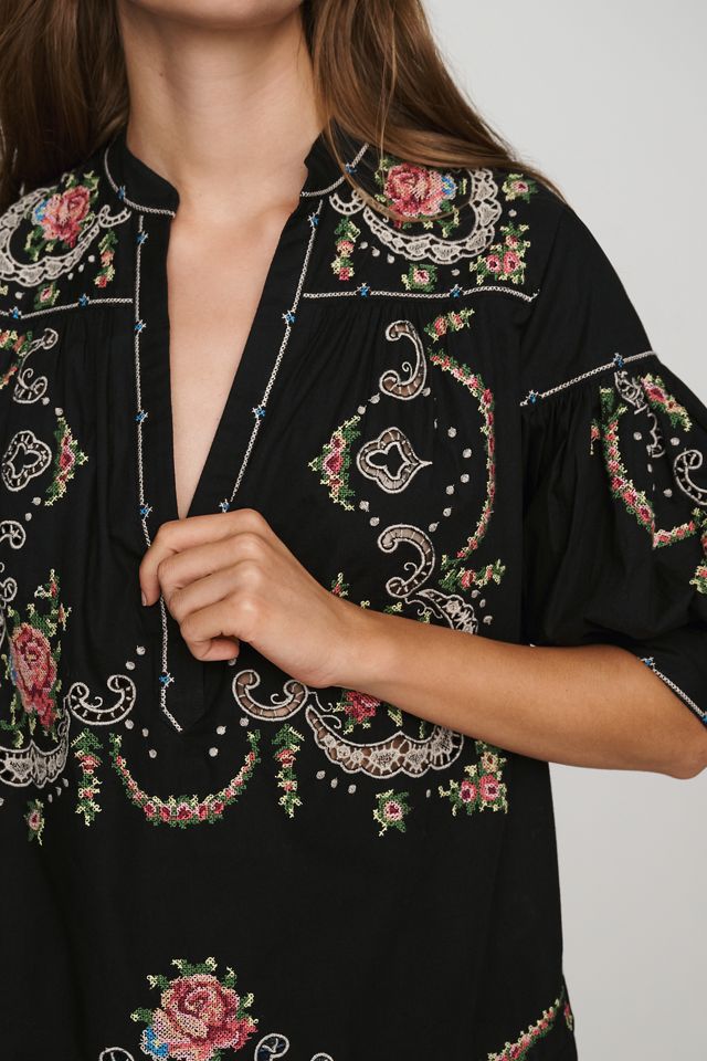 Darcey Popover Swing Top: Embroidered Edition #1