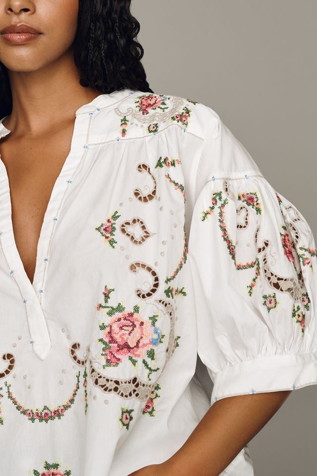 Darcey Popover Swing Top: Embroidered Edition #7