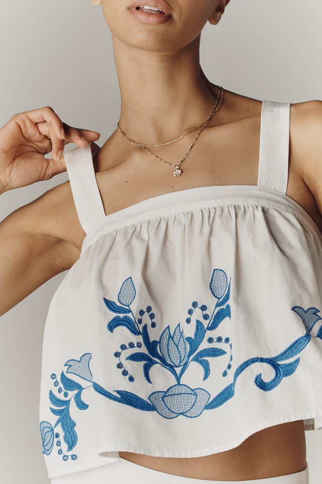 By Anthropologie Cotton Cutwork Top #2