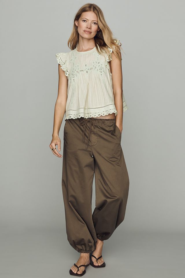 By Anthropologie Lace Flutter Top #2