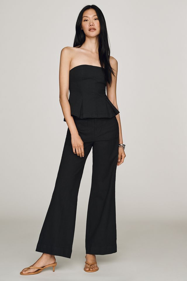 By Anthropologie Strapless Peplum Top #1