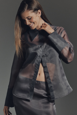 APPARIS Tyra Organza Buttondown Top | Anthropologie
