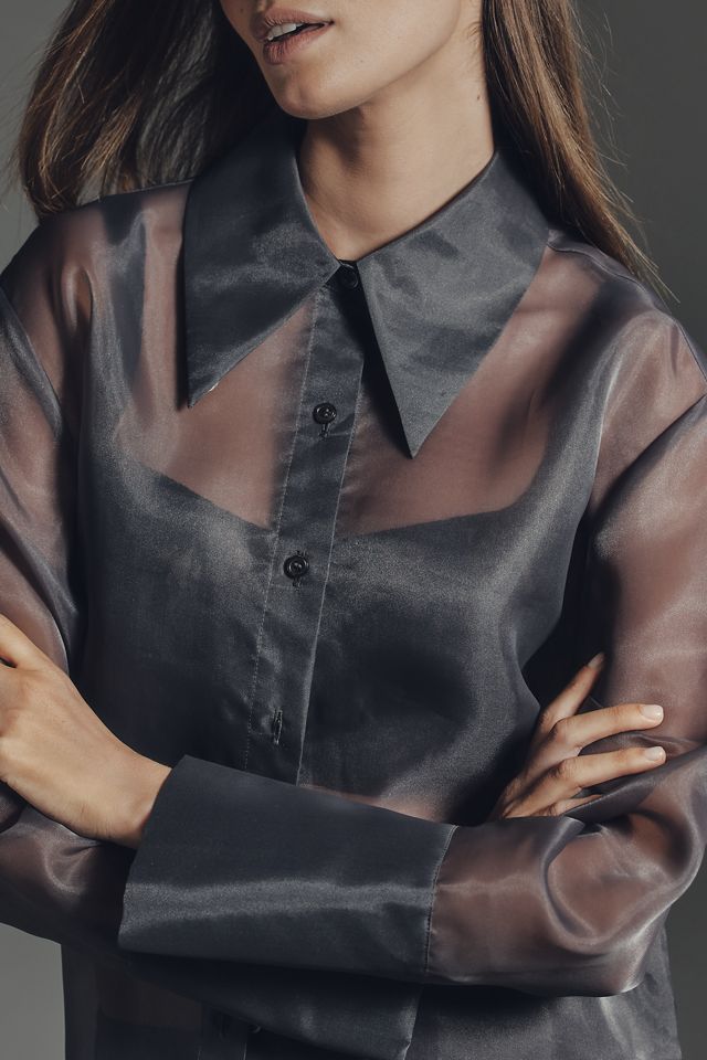 APPARIS Tyra Organza Buttondown Top | Anthropologie