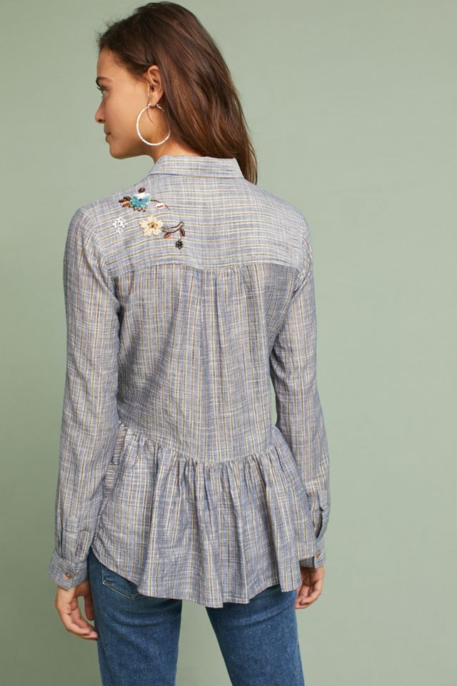 Ella Embroidered Peplum Shirt #3