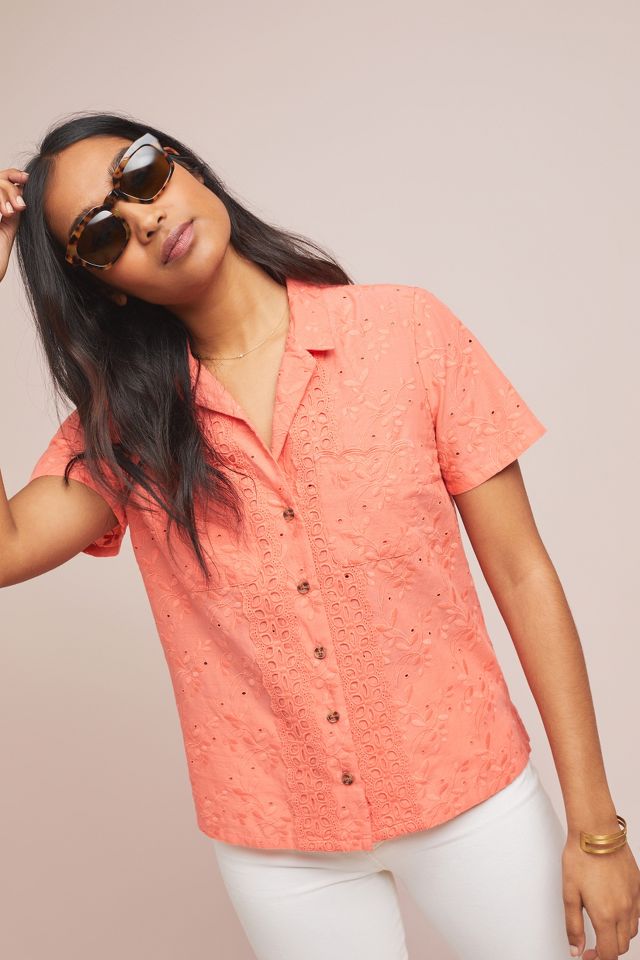 Eyelet Guayabera Top #3