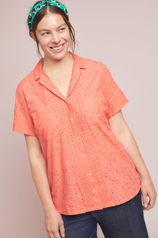 Eyelet Guayabera Top #6