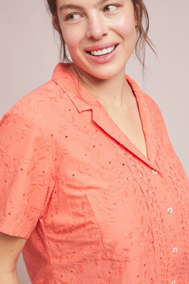 Eyelet Guayabera Top #7