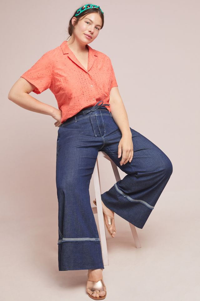 Eyelet Guayabera Top #4