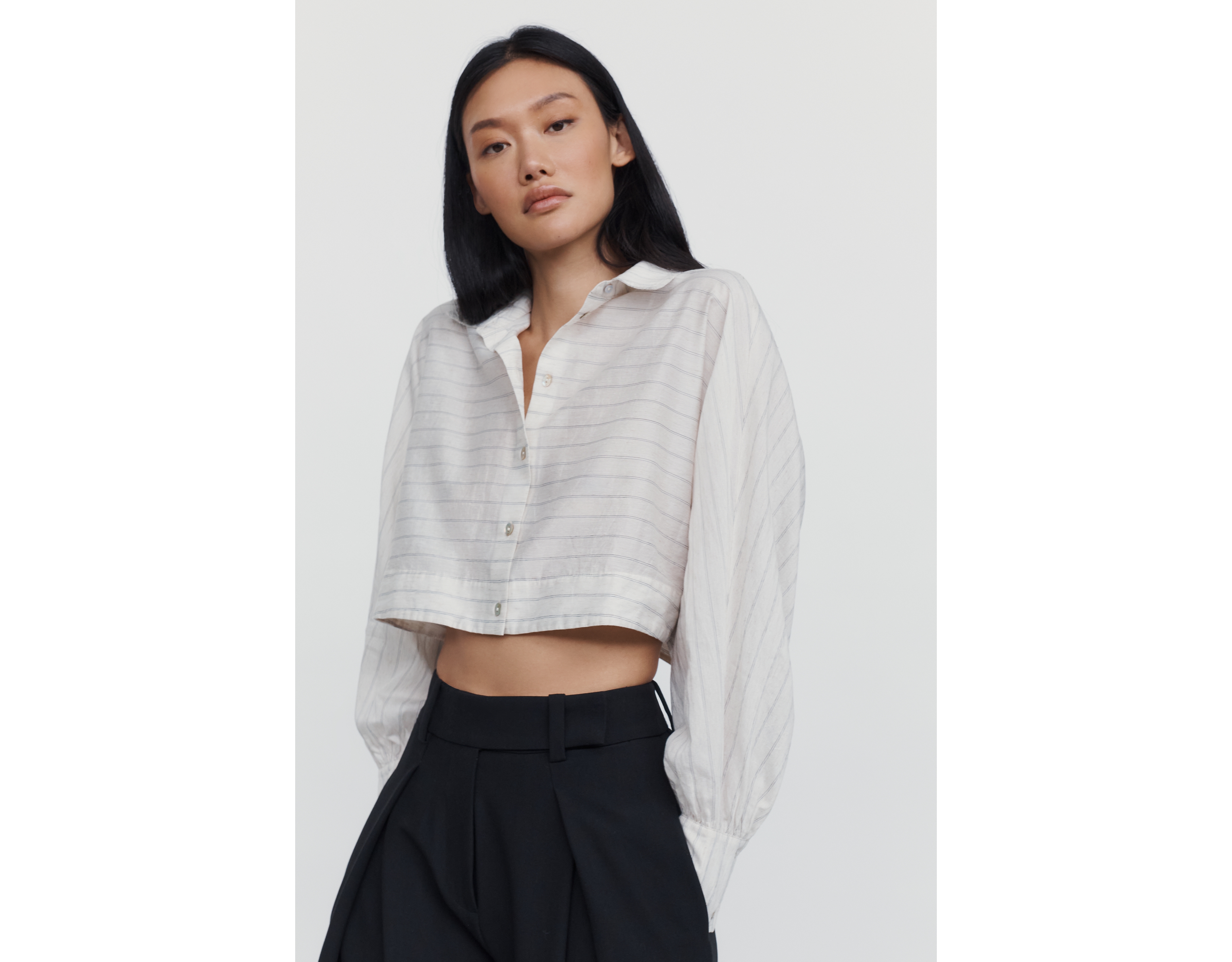 By Anthropologie Cropped Buttondown Shirt