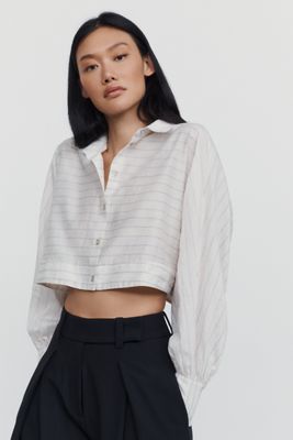 By Anthropologie Cropped Buttondown Shirt