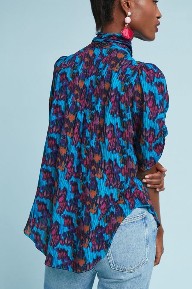 Printed Henley Blouse #2