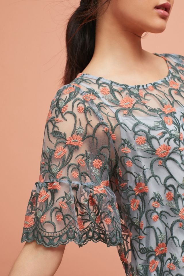 Floral Embroidered Mesh Tunic #2