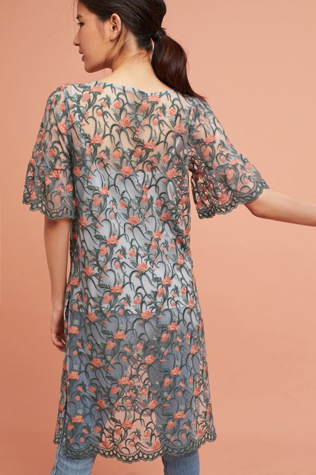 Floral Embroidered Mesh Tunic #3