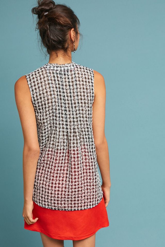 Gingham Sleeveless Buttondown #1