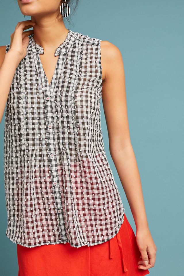 Gingham Sleeveless Buttondown #2