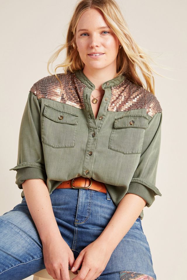 Sequined Cargo Shirt #8