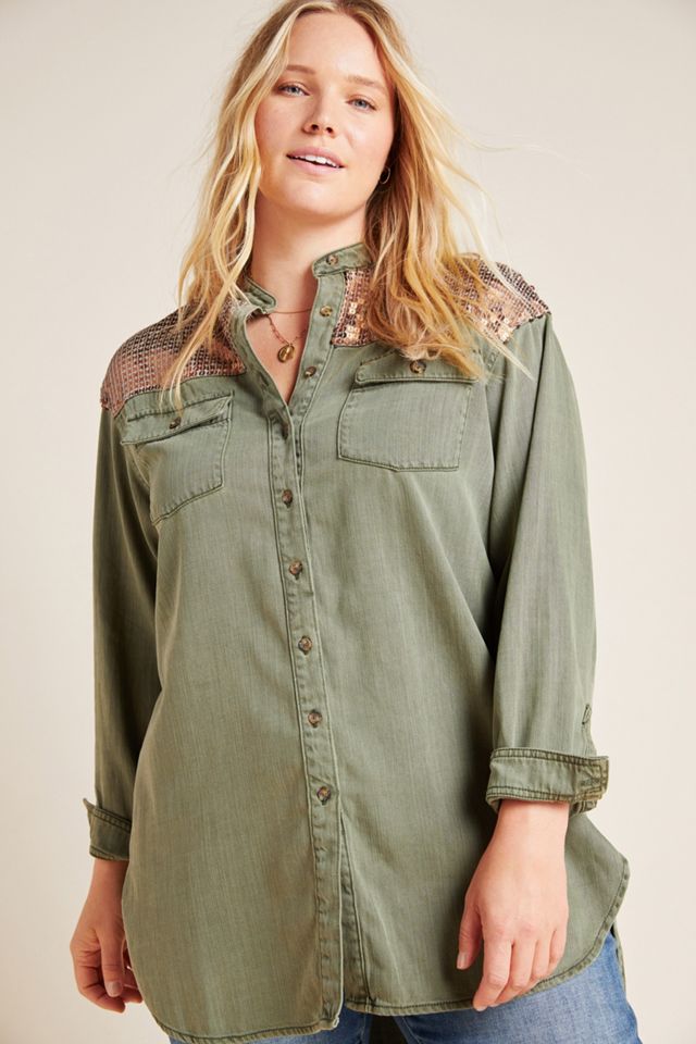 Sequined Cargo Shirt #7
