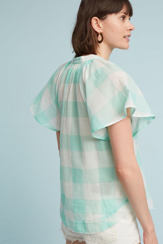 Gingham Flutter Top #2
