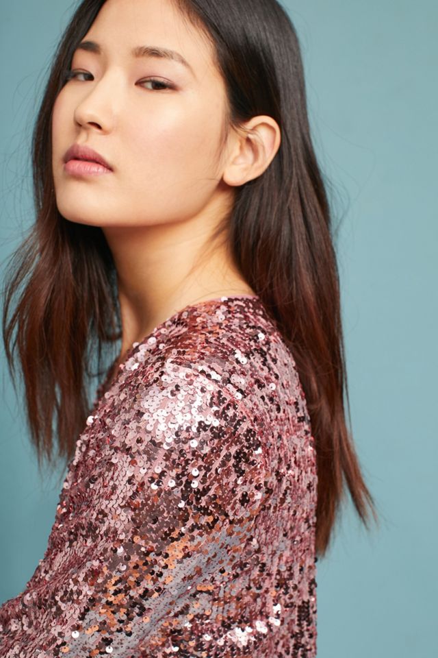 Sequined Bell-Sleeve Top #1