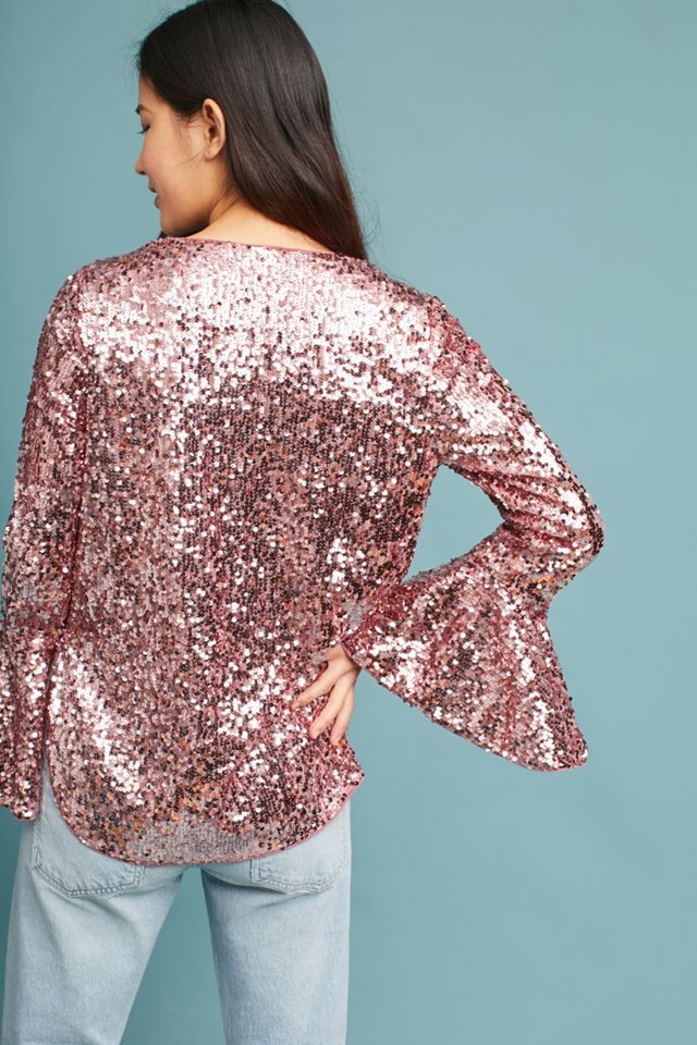 Sequined Bell-Sleeve Top #3