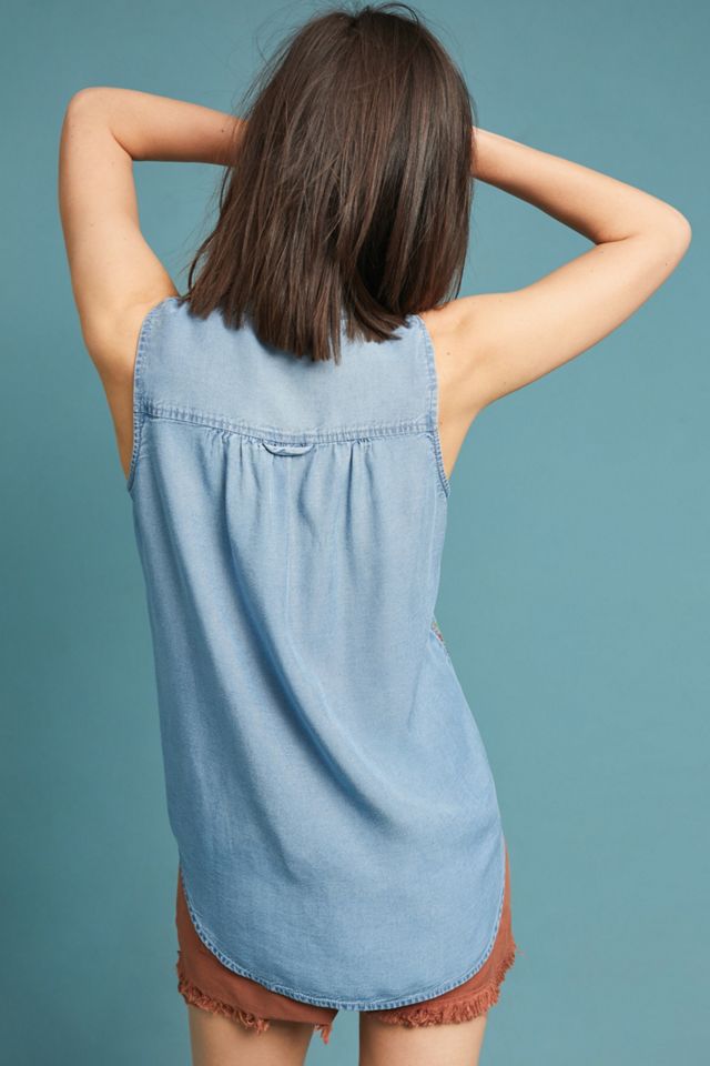 Barton Sleeveless Chambray Buttondown #2