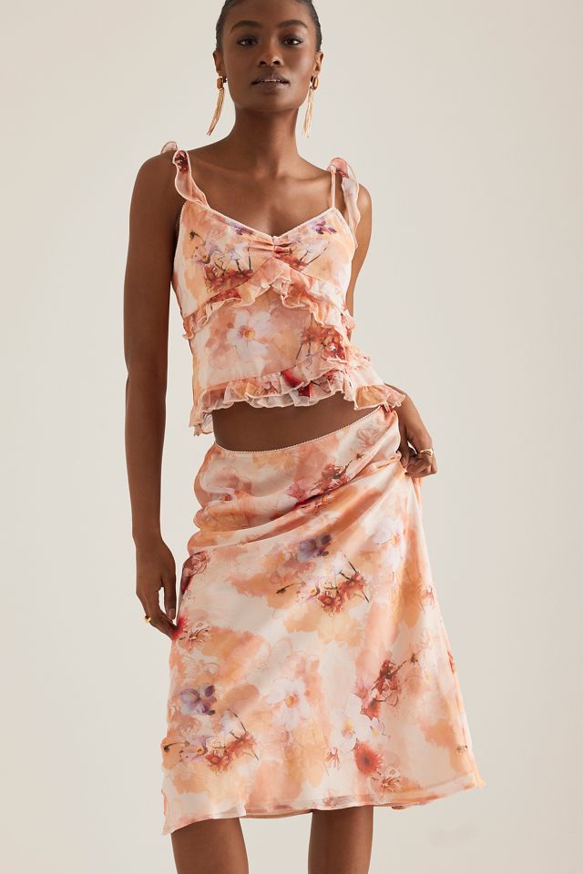 By Anthropologie Floral Ruffle Top #2