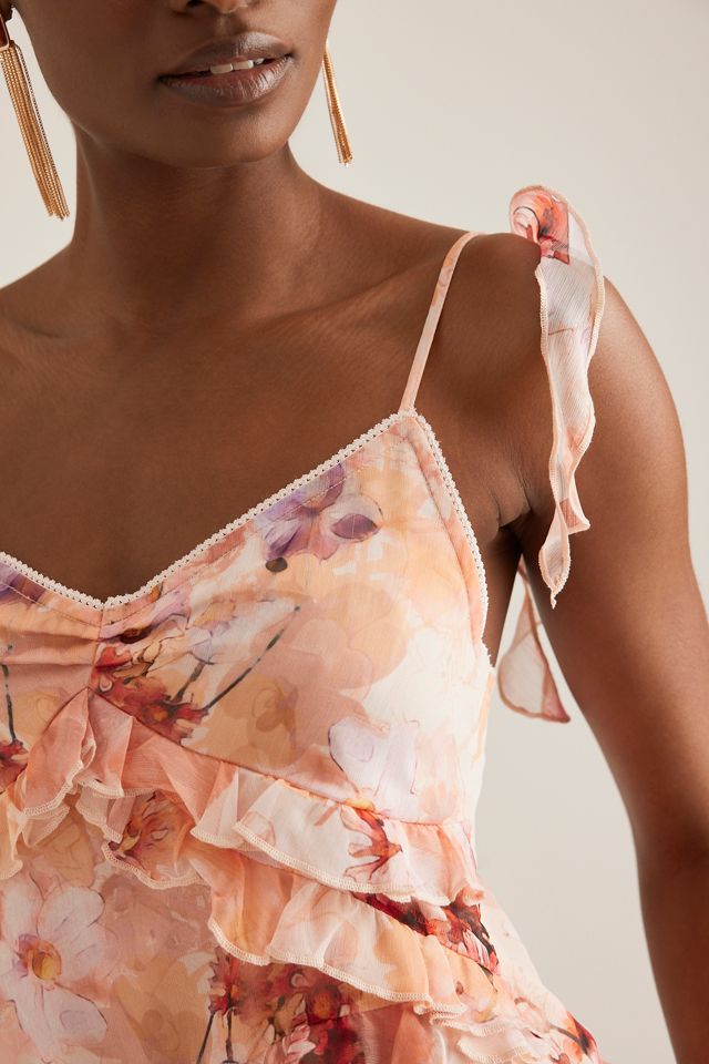 By Anthropologie Floral Ruffle Top #5