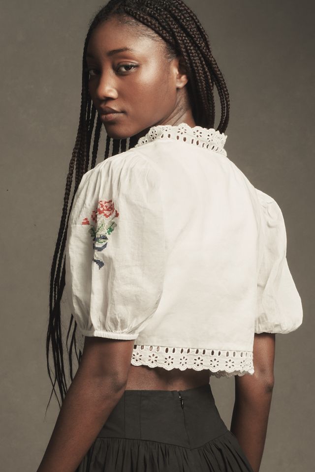 For Love & Lemons Amore Embroidered Blouse | Anthropologie