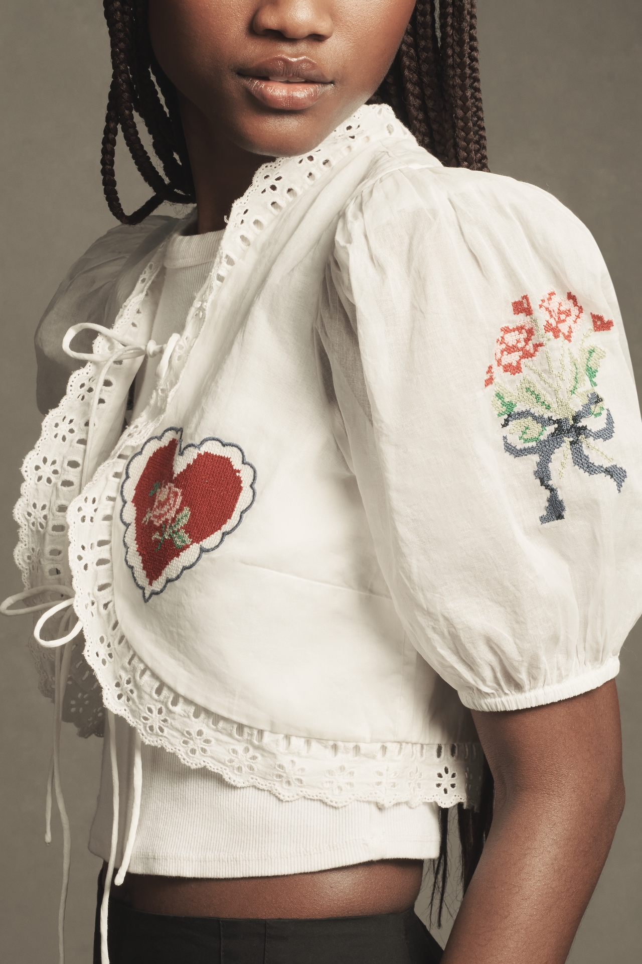 For Love & Lemons Amore Embroidered Blouse