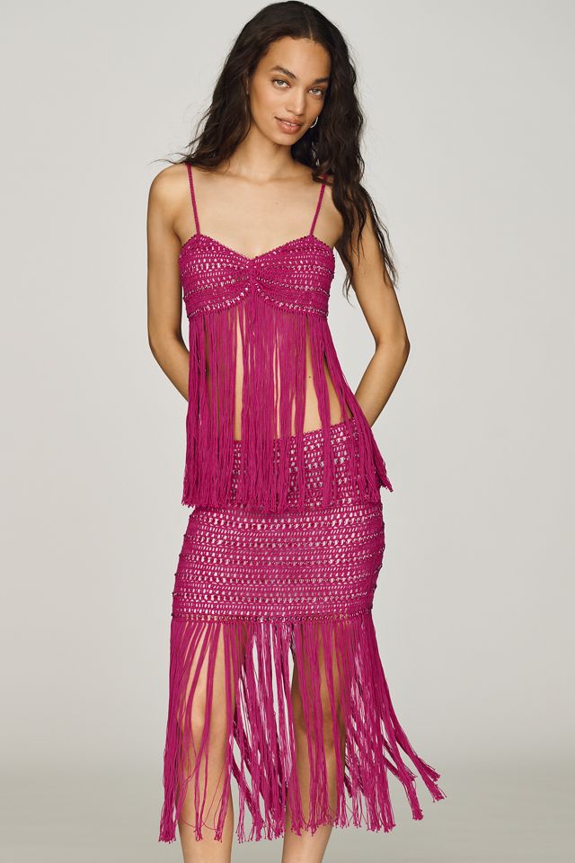For Love & Lemons Lulu Cotton Fringe Crochet Top #2