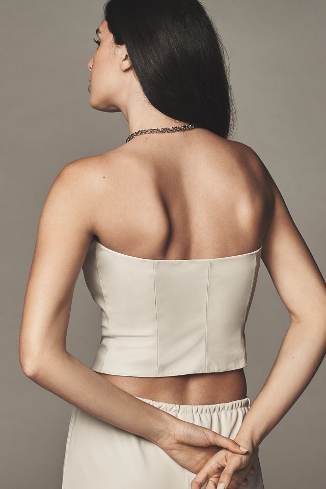 Lamarque Giada Faux-Leather Strapless Top #1