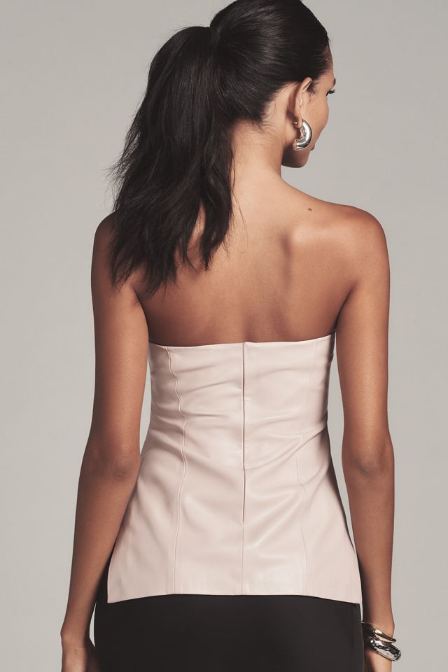 Lamarque June Faux-Leather Strapless Top #1