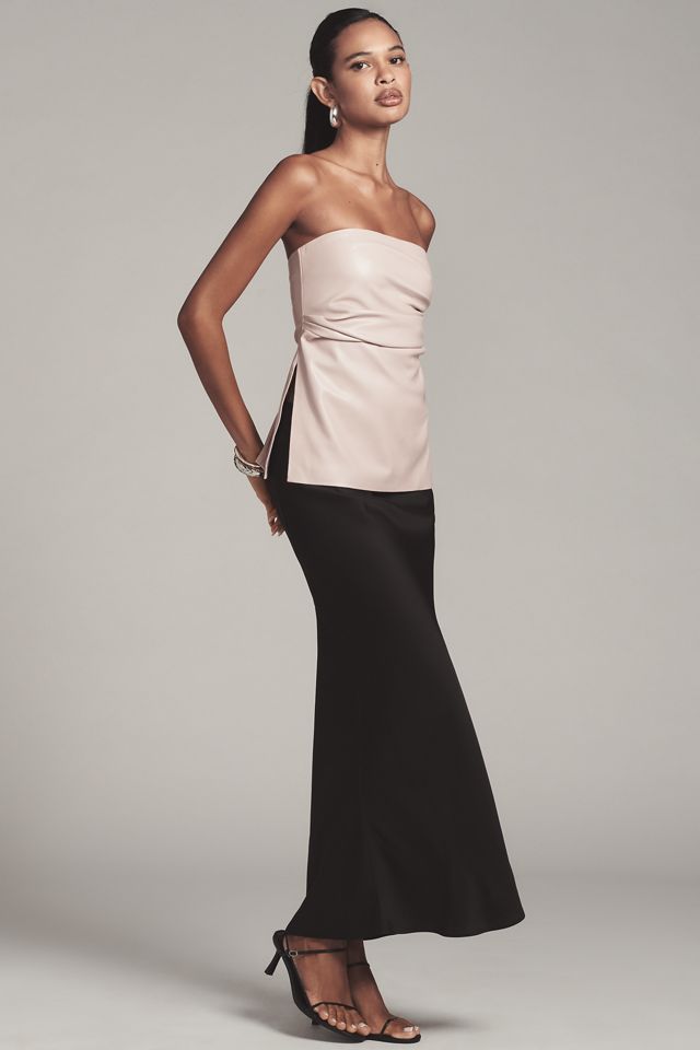 Lamarque June Faux-Leather Strapless Top #2