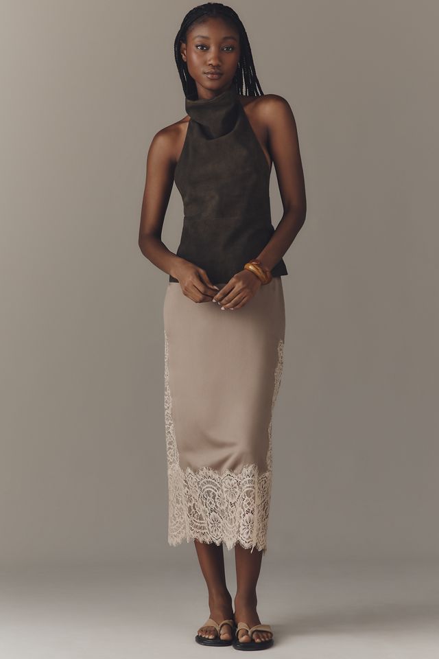 Lamarque Alva Suede Sleeveless High-Neck Top #2