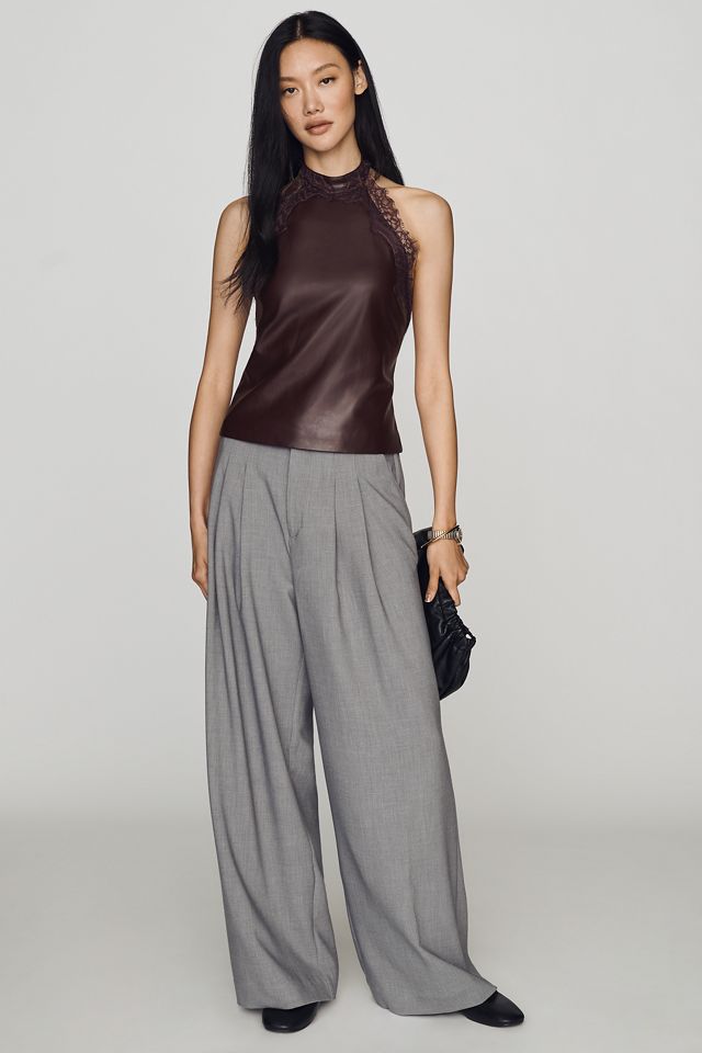 Lamarque Ginny Faux-Leather Lace Top #3